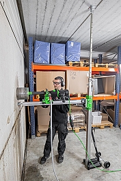 Применение универсальных станин для алмазного бурения Eibenstock USD 182 Up-Side-Down