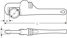 Размеры прямого трубного ключа Super-Ego Heavy Duty 18"